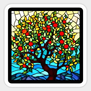 Stained Glass Apple Tree Sticker